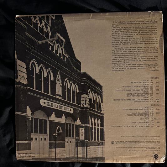 Hank Williams,SR - Live at The Grand Ole Opry