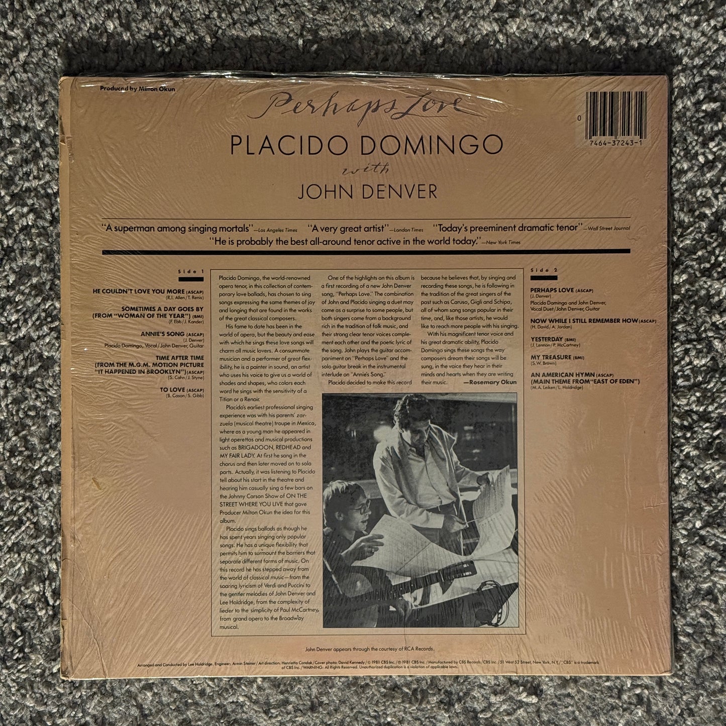 Plácido Domingo with John Denver - Perhaps Love