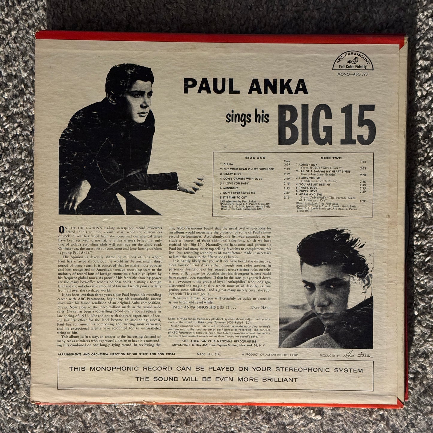 Paul Anka - Sings His Big 15